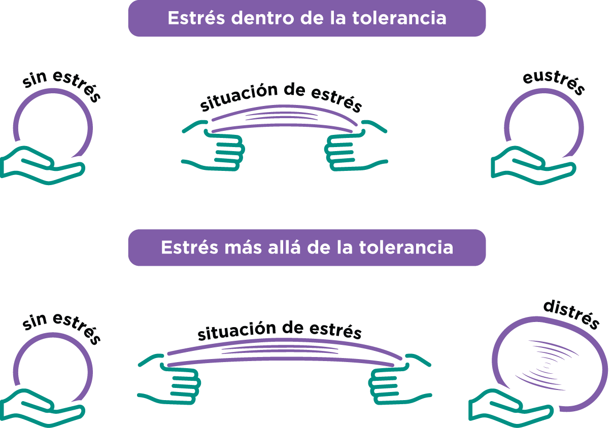 infografía del estrés, distrés y eustrés